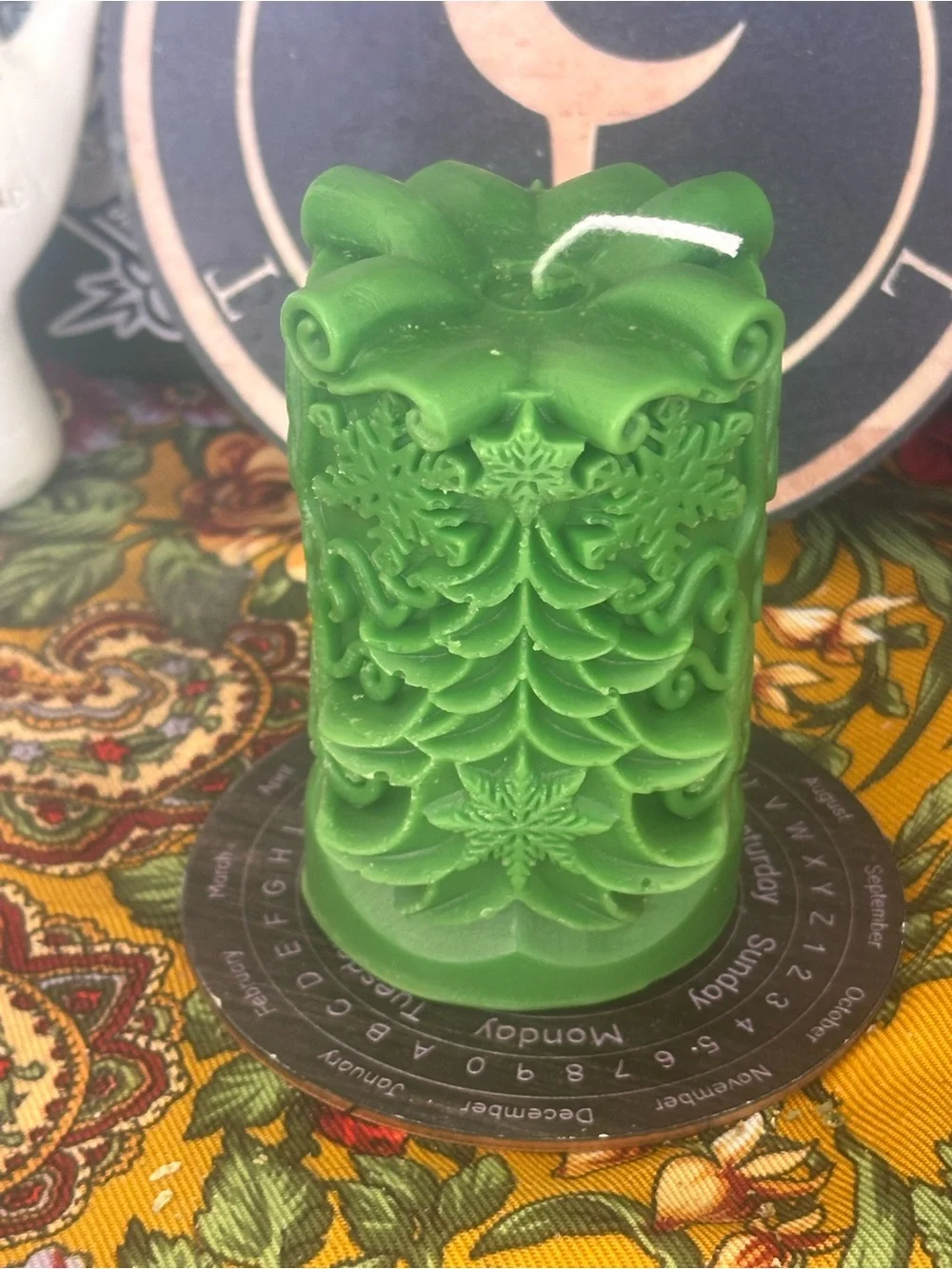 Green Christmas Tree Candle